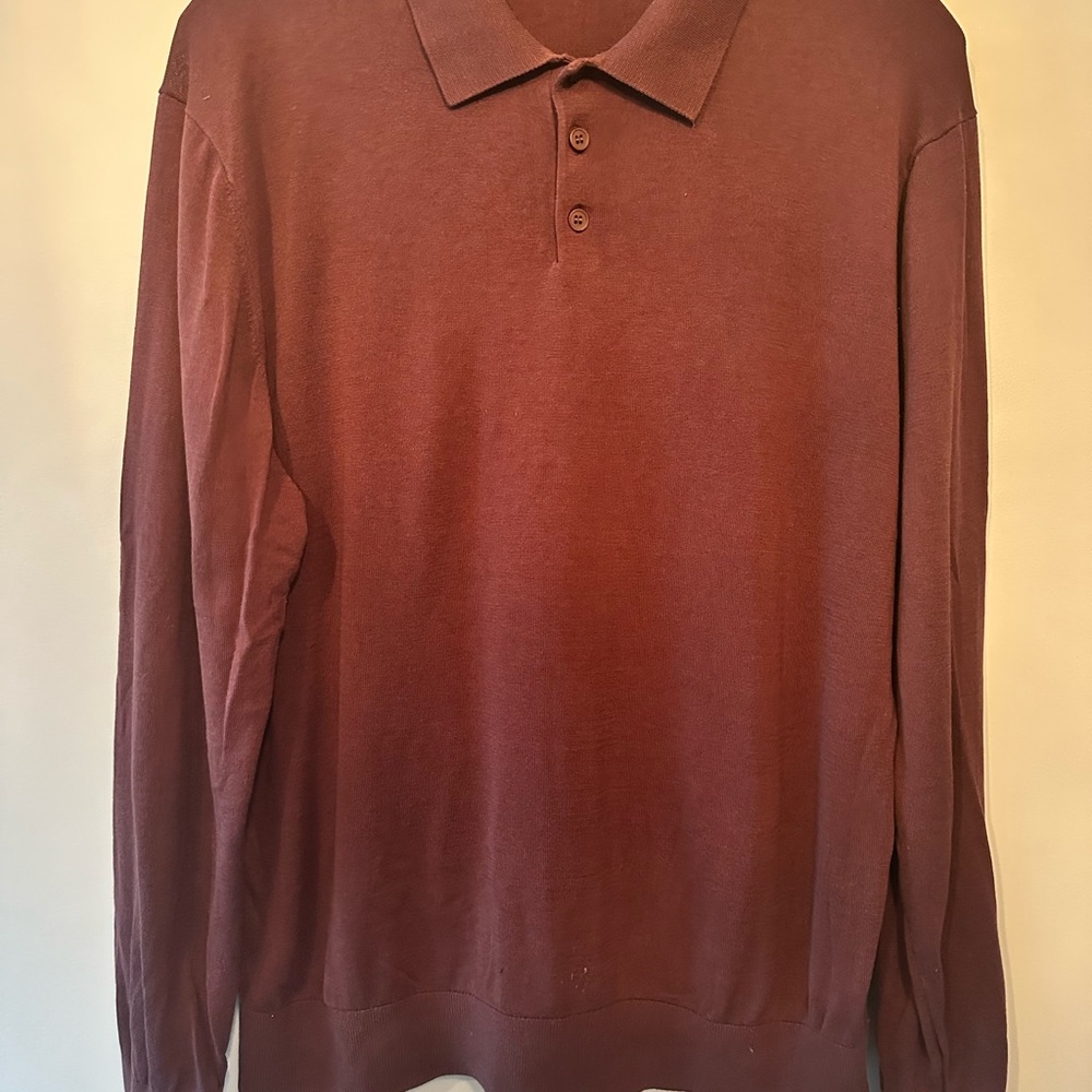 Zara Rich Burgundy Polo Shirt